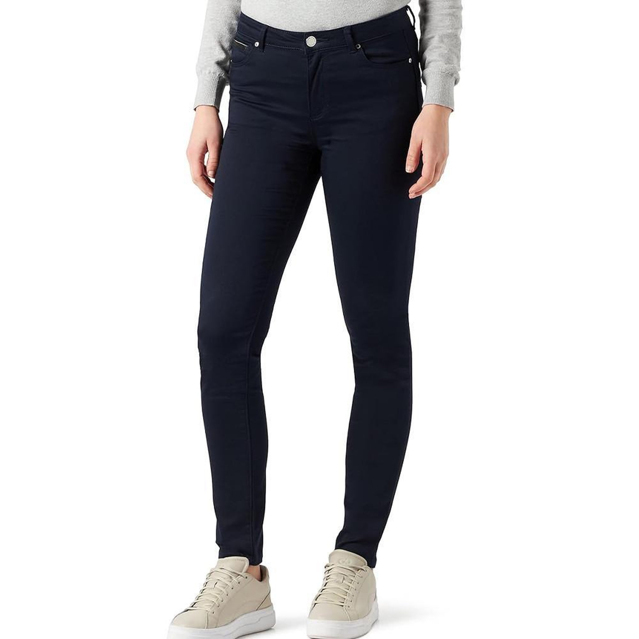 Voir la diapositive 1 : MORGAN Pantalon slim marine enduit femme morgan palona
