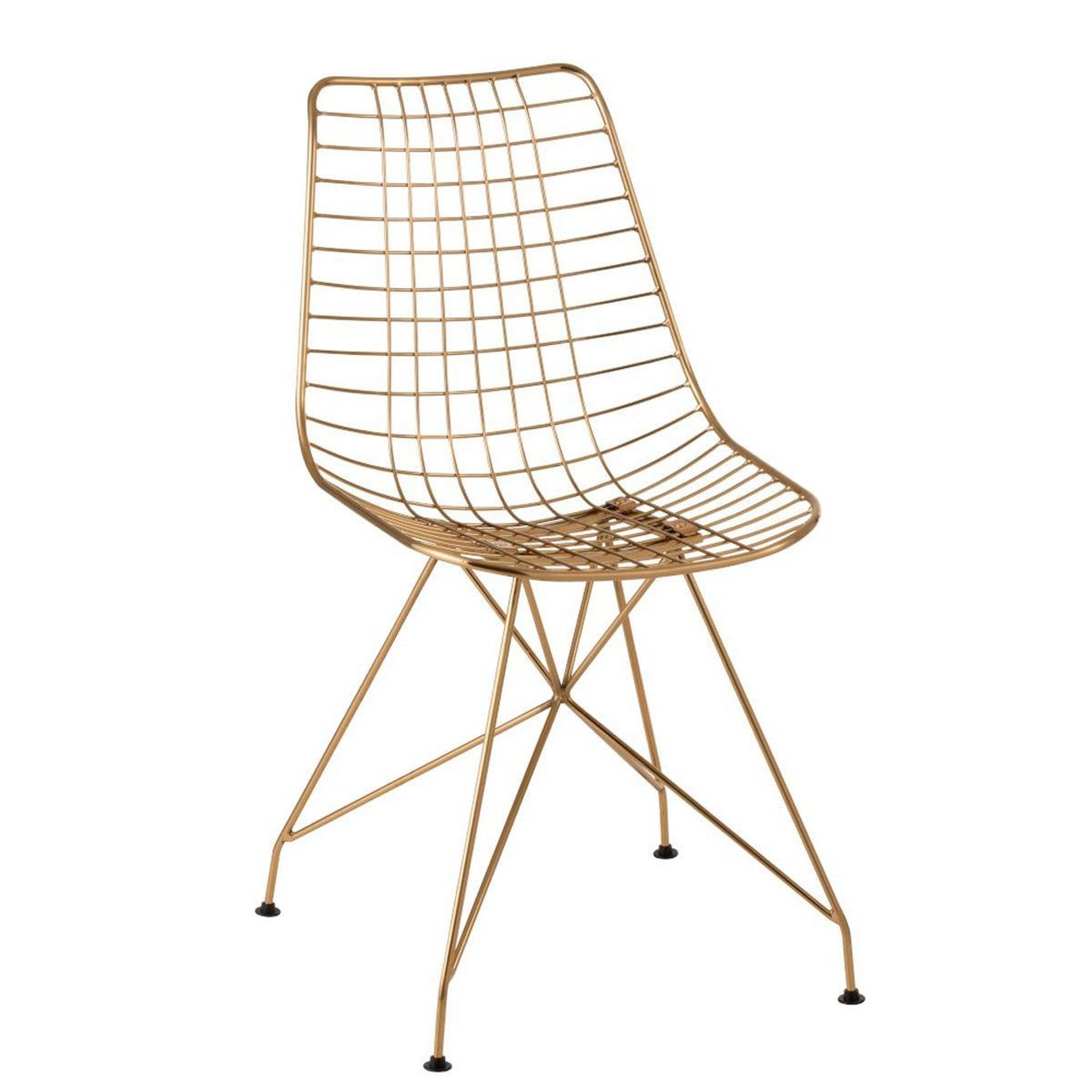 Voir la diapositive 1 : J-LINE Chaise Design en Métal  Charlotte  84cm Or
