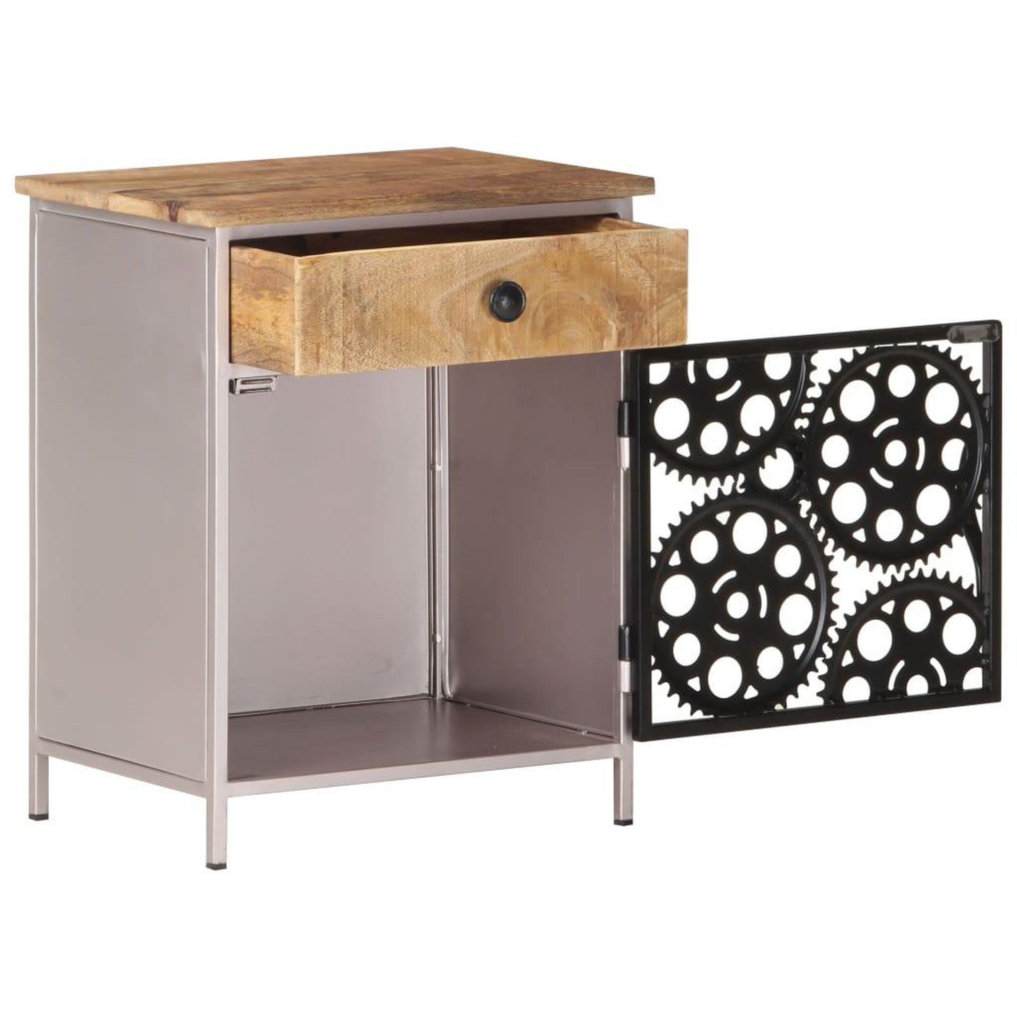 Voir la diapositive 3 : VIDAXL Table de chevet 40x30x50 cm bois de manguier brut