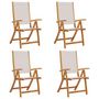 Voir la diapositive 2 : VIDAXL Chaises pliables de jardin lot de 4 bois d'acacia et textilene