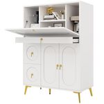 MERAX Buffet 3 porte(s) 2 tiroir(s) - 100 cm blanc mdf