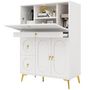 Voir la diapositive 1 : MERAX Buffet 3 porte(s) 2 tiroir(s) - 100 cm blanc mdf