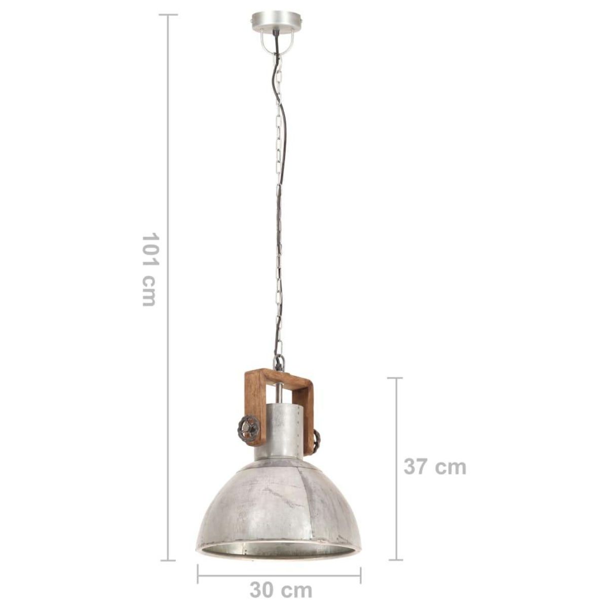 VIDAXL Lampe suspendue industrielle 25 W Argente Rond 30 cm E27