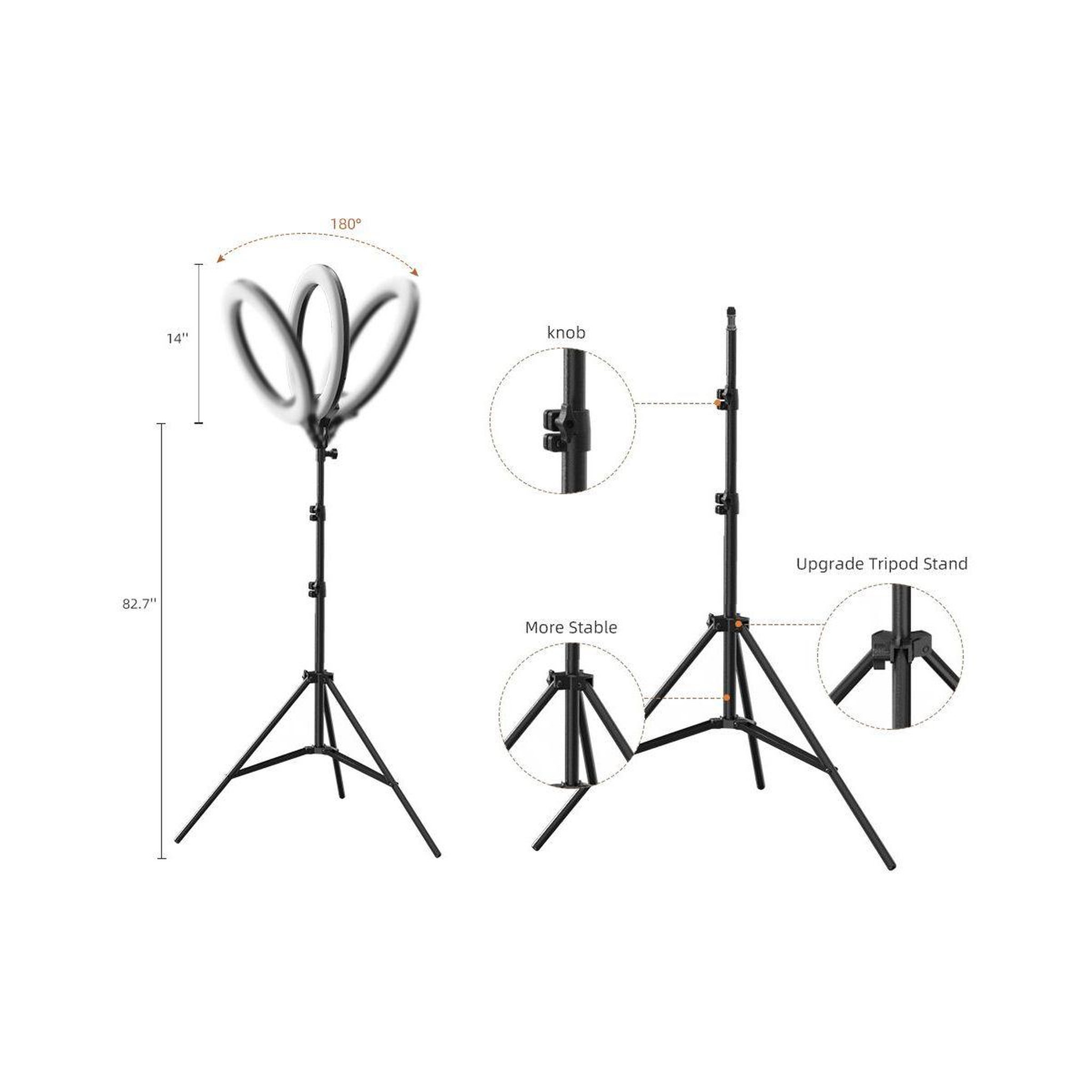 Voir la diapositive 4 : ESSENTIEL B Ring light 14'' pour Smartphone / Vlog