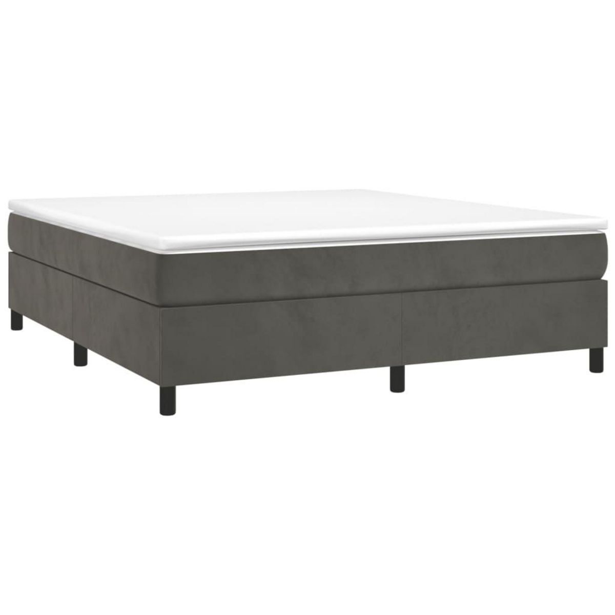 VIDAXL Cadre de lit sans matelas gris fonce 200x200 cm velours