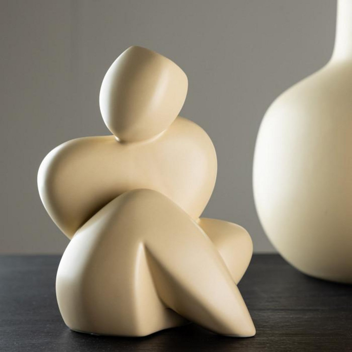 Paris Prix Statuette Sculpture en Céramique  Floda  14cm Jaune