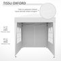 Voir la diapositive 6 : OUTSUNNY Tonnelle de jardin tente pliante barnum pop-up 2 x 2 m 4 parois latérales amovibles 2 fenêtres sac de transport pour camping, festival, plage, jardin, blanc