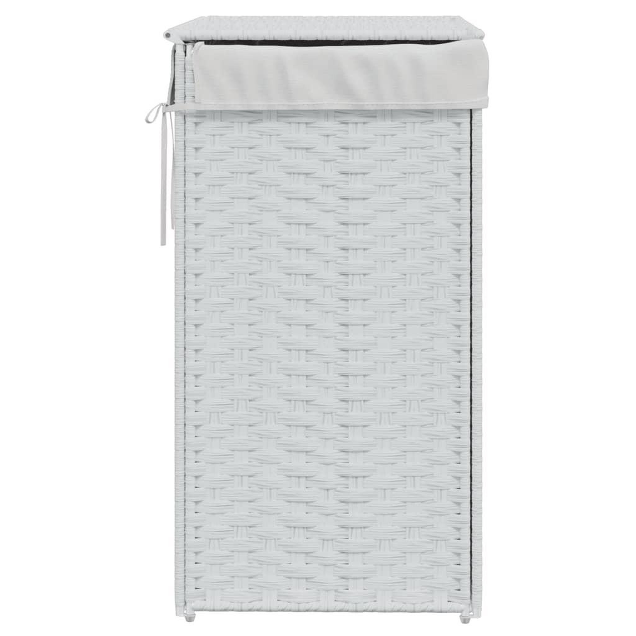 Voir la diapositive 5 : VIDAXL Panier a linge avec couvercle blanc 46x33x60 cm resine tressee