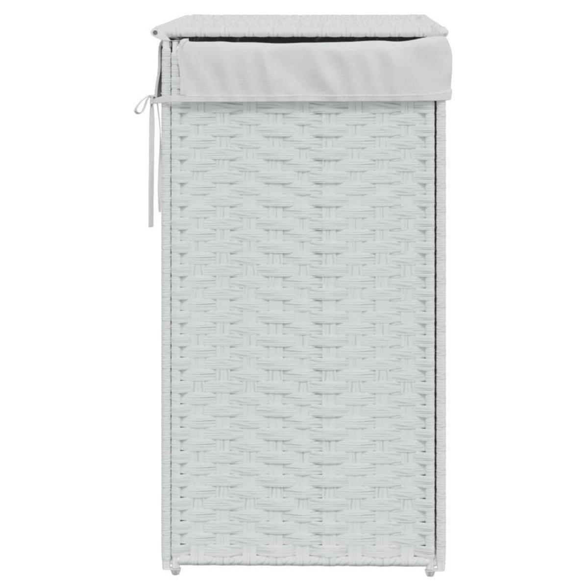VIDAXL Panier a linge avec couvercle blanc 46x33x60 cm resine tressee