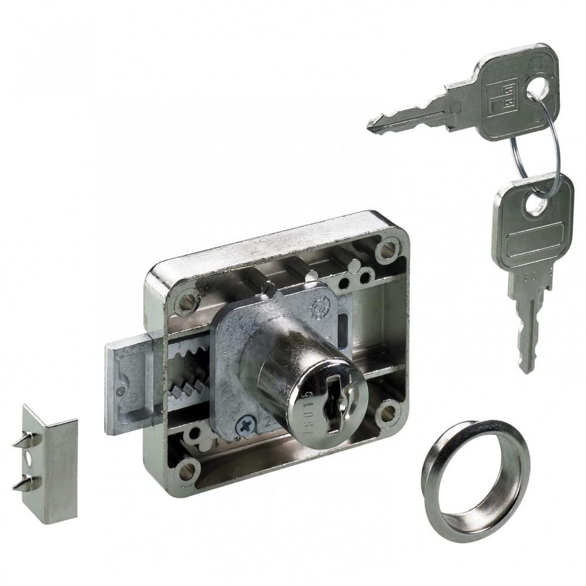CENTRALE BRICO Serrure de meuble acier en applique hettich 40 mm réversible