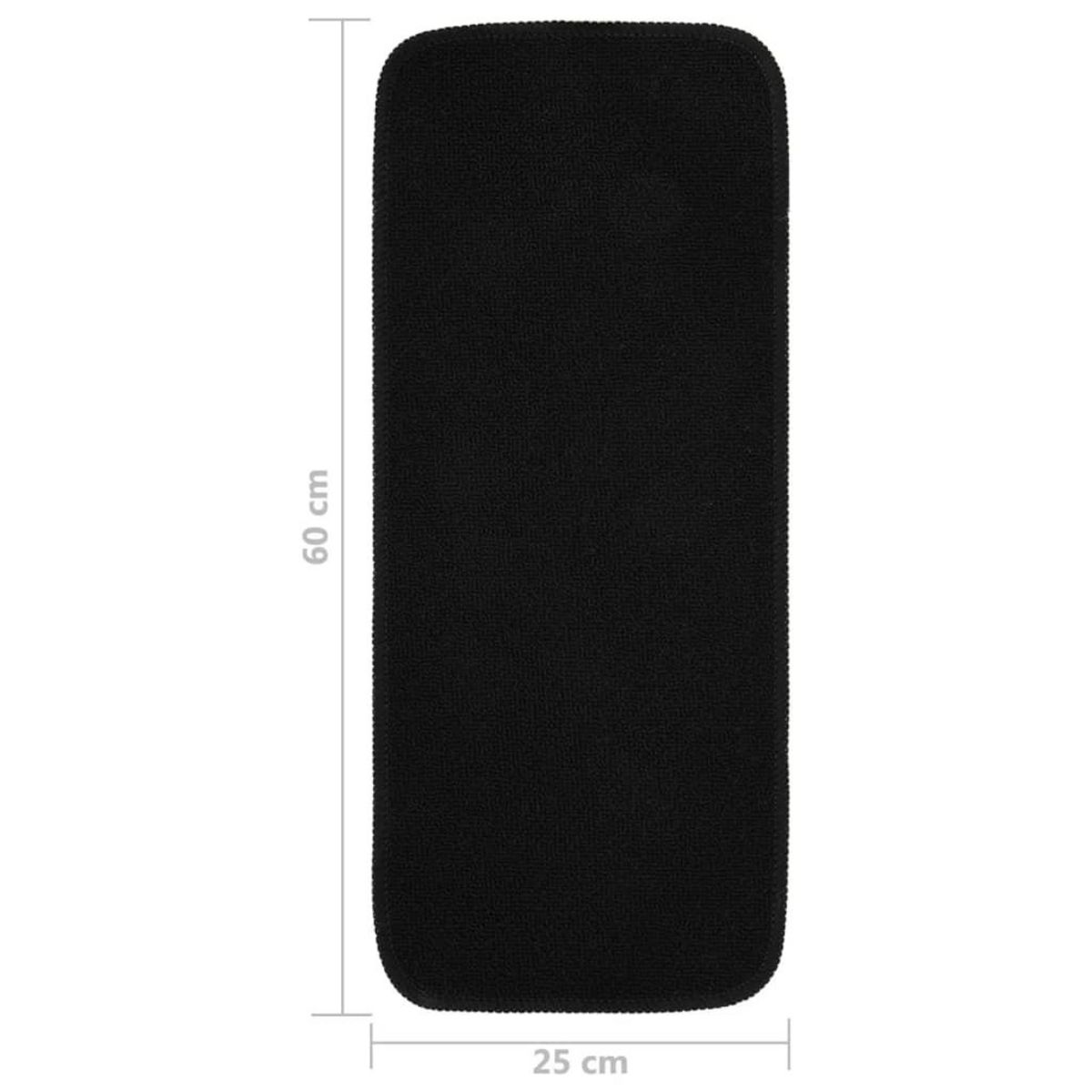 VIDAXL Tapis d'escalier antiderapants 15pcs 60x25cm Noir Rectangulaire