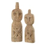 Paris Prix Lot de 2 Statues Déco  Personnage Africain  40cm Naturel