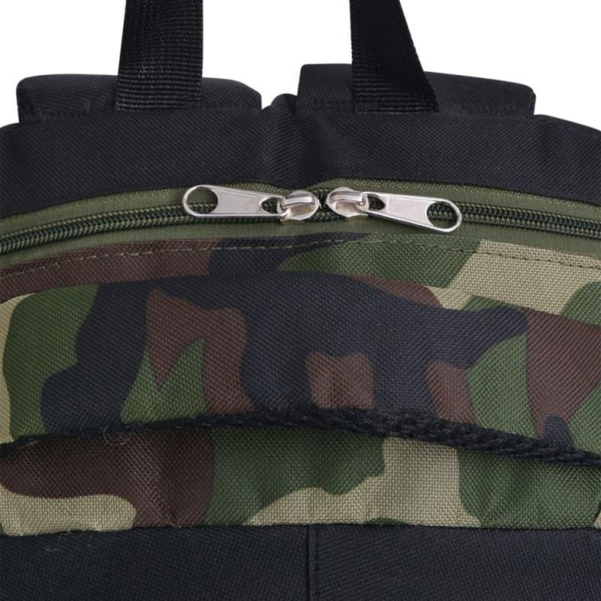 VIDAXL Sac à dos d école 40 L noir et camouflage