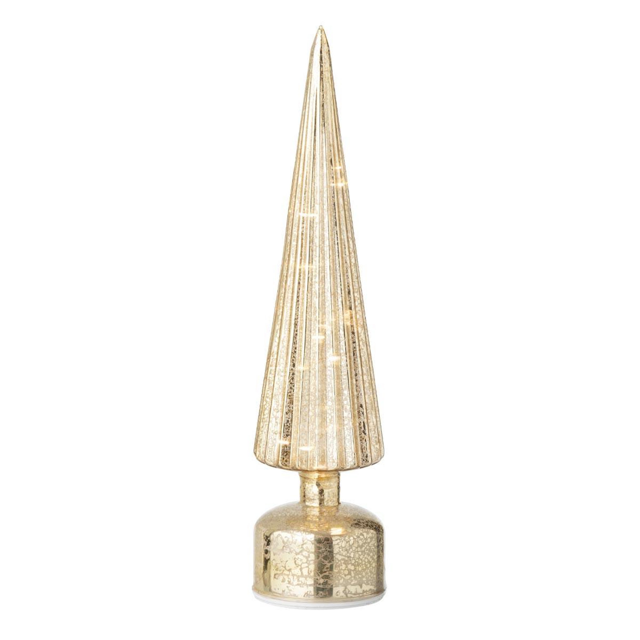 J-LINE Sapin tournant à led  lenard  40cm doré