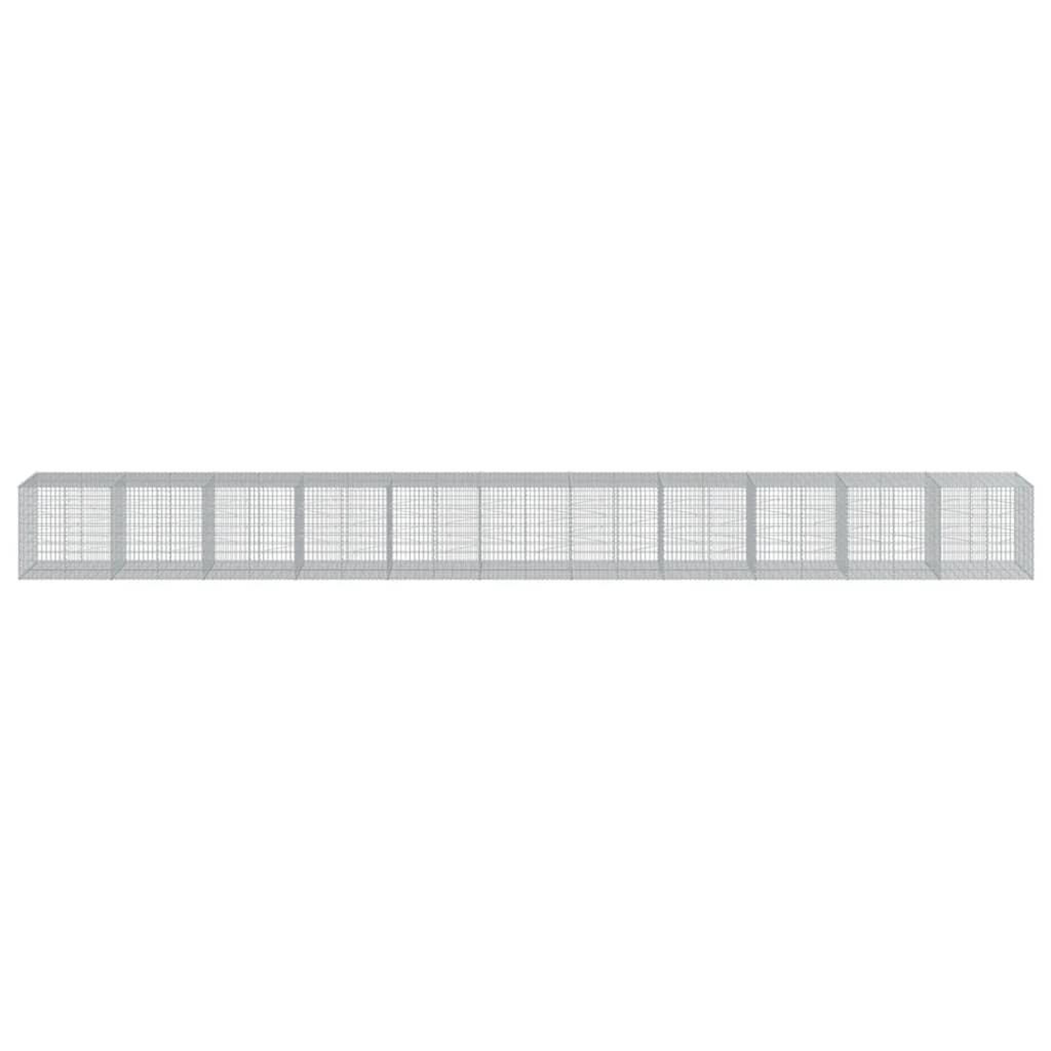 Voir la diapositive 3 : VIDAXL Panier gabion avec couvercle 1100x100x100 cm fer galvanise