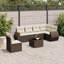 Voir la diapositive 1 : VIDAXL Salon de jardin avec coussins 7 pcs marron resine tressee