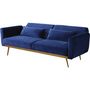 Voir la diapositive 1 : Habitat et Jardin Canapé Clic Clac en velours  Donia  - 203 x 81 x 83 cm - 3 places -  Bleu foncé
