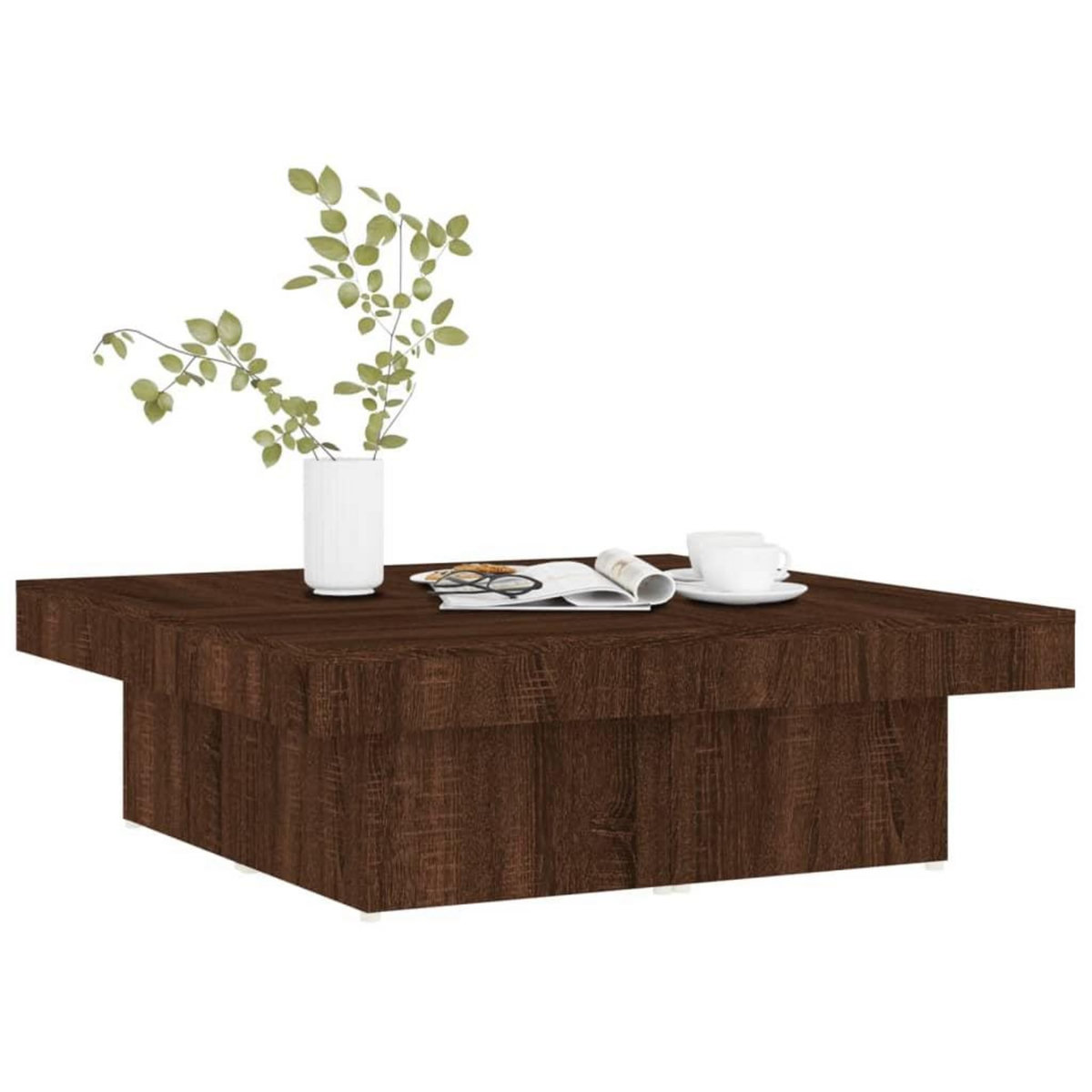 VIDAXL Table basse Chene marron 90x90x28 cm Bois d'ingenierie