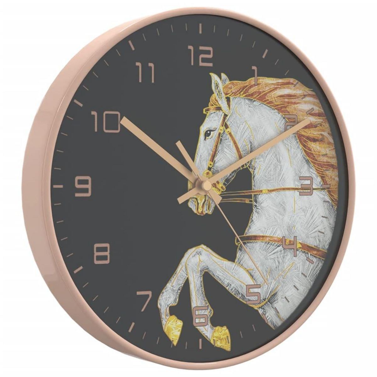 VIDAXL Horloge murale dore et blanc Ø29,5 cm polystyrene et verre