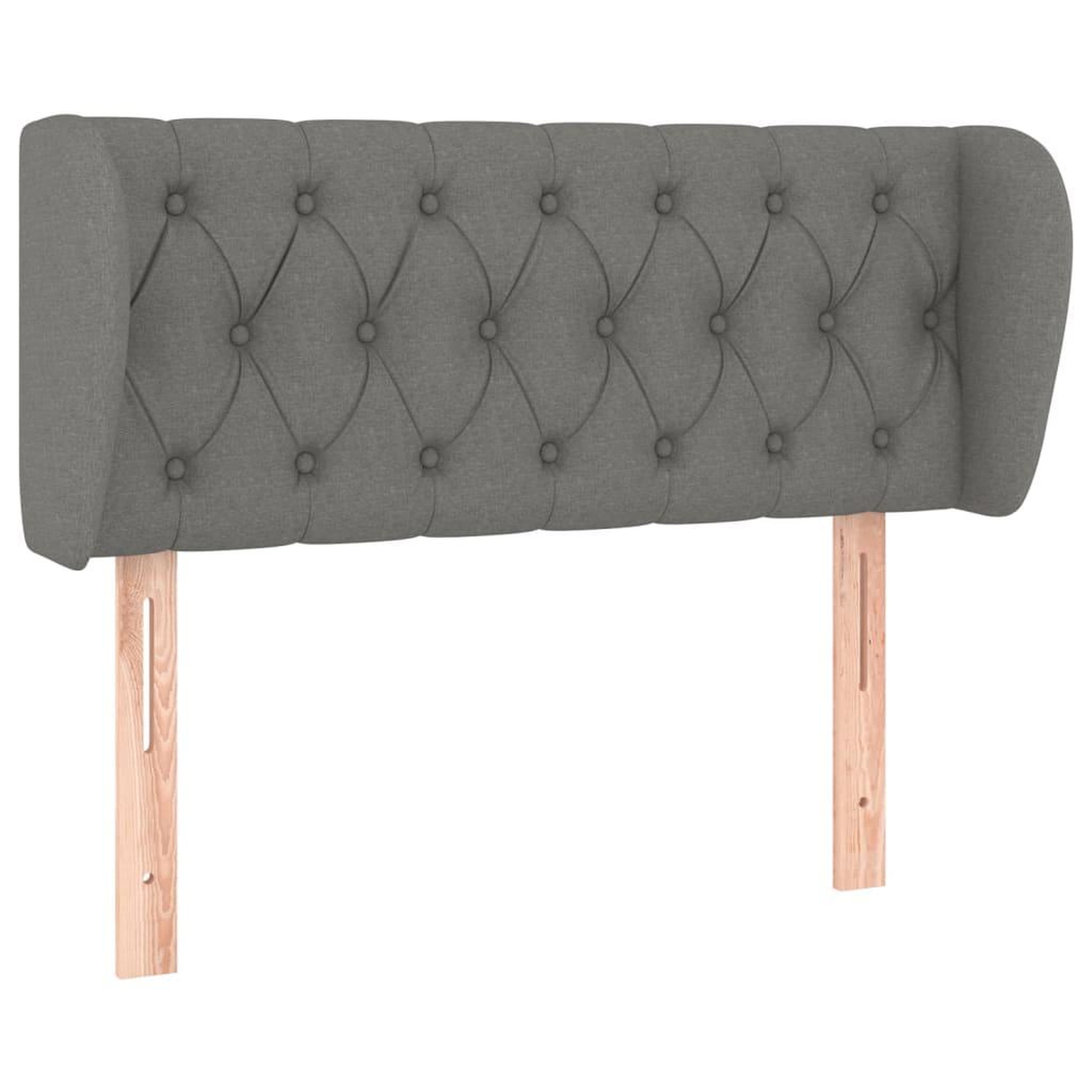 Voir la diapositive 2 : VIDAXL Tete de lit avec oreilles Gris fonce 93x23x78/88 cm Tissu