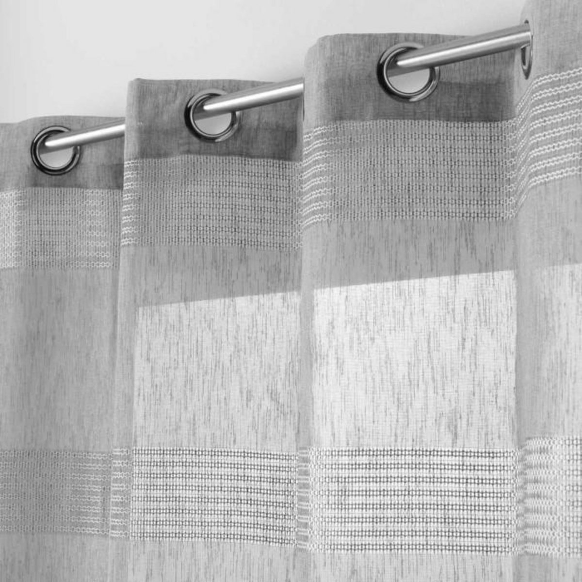 Paris Prix Rideau Voilage à Œillets  Ajourela  140x280cm Gris