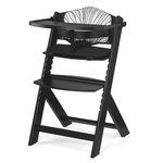 KINDERKRAFT Chaise haute evolutive bois coussin assise reglab. Coloris disponibles : Noir