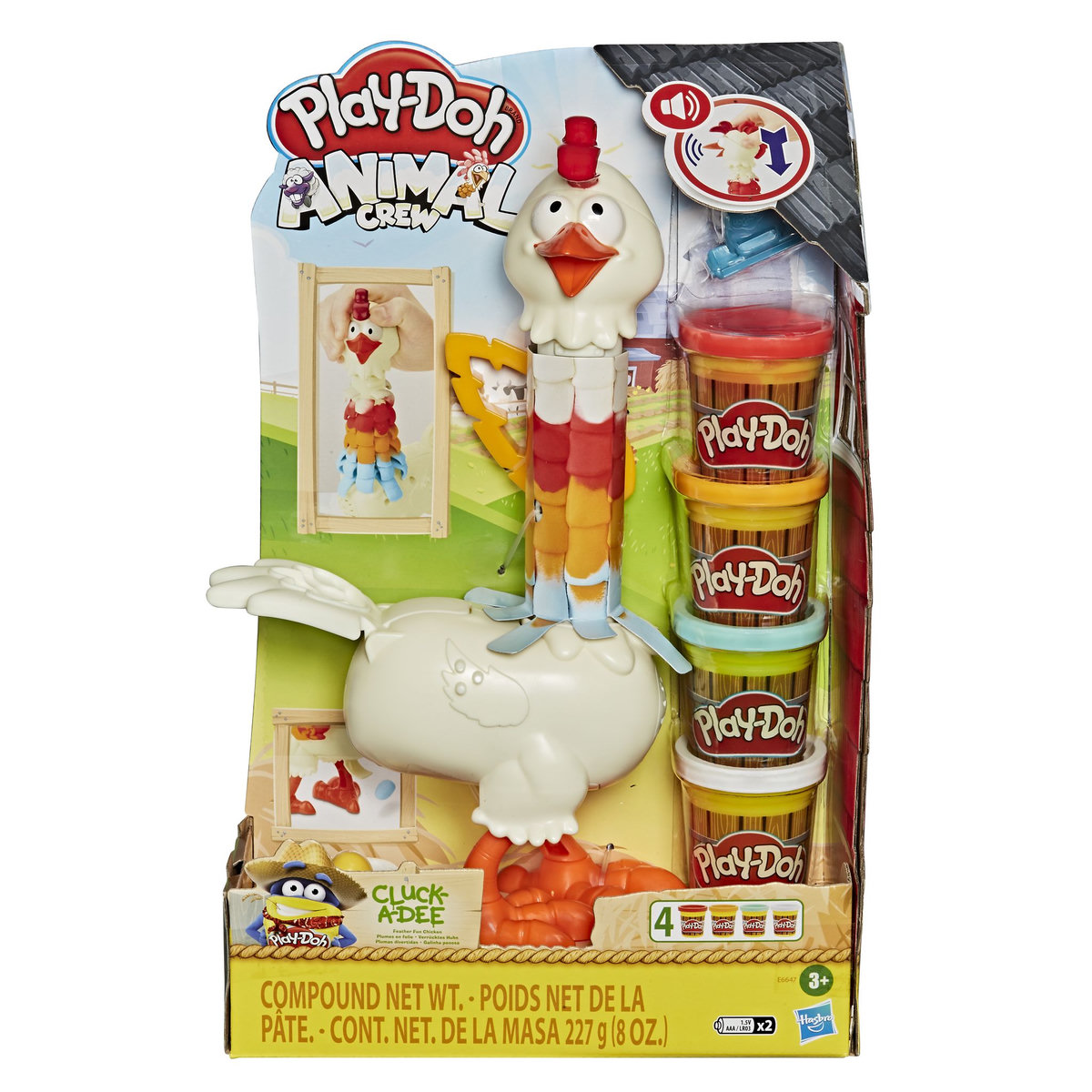 HASBRO Play-Doh Pâte à Modeler - Animal Crew Plumes en Folie