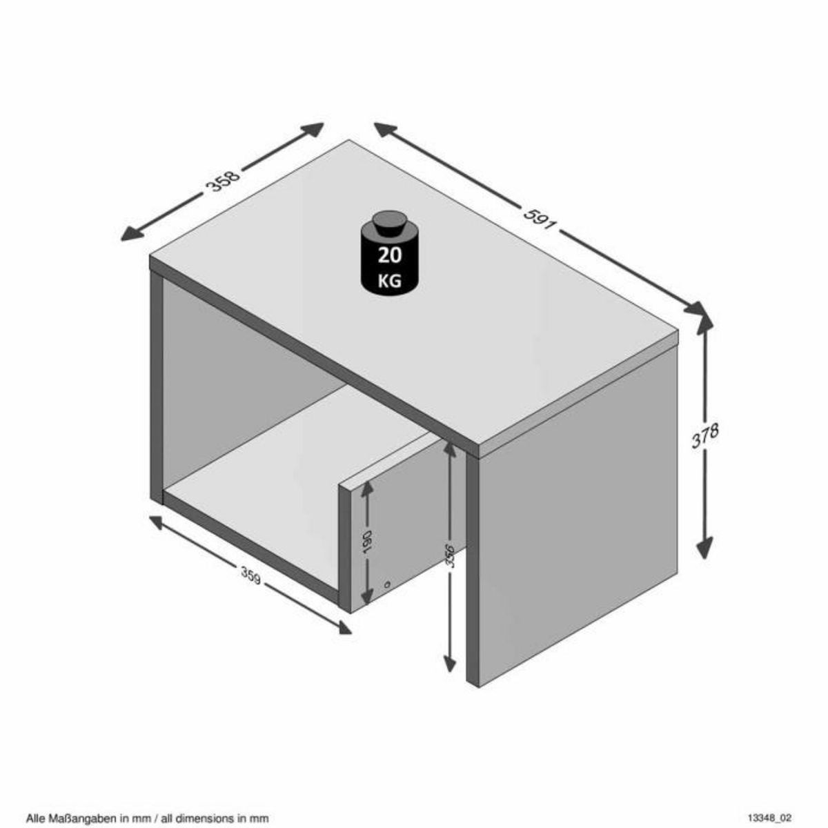 Paris Prix Table d'Appoint Design  Kani  59cm Blanc