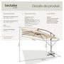 Voir la diapositive 6 : tectake Parasol 250 x 250 cm beige