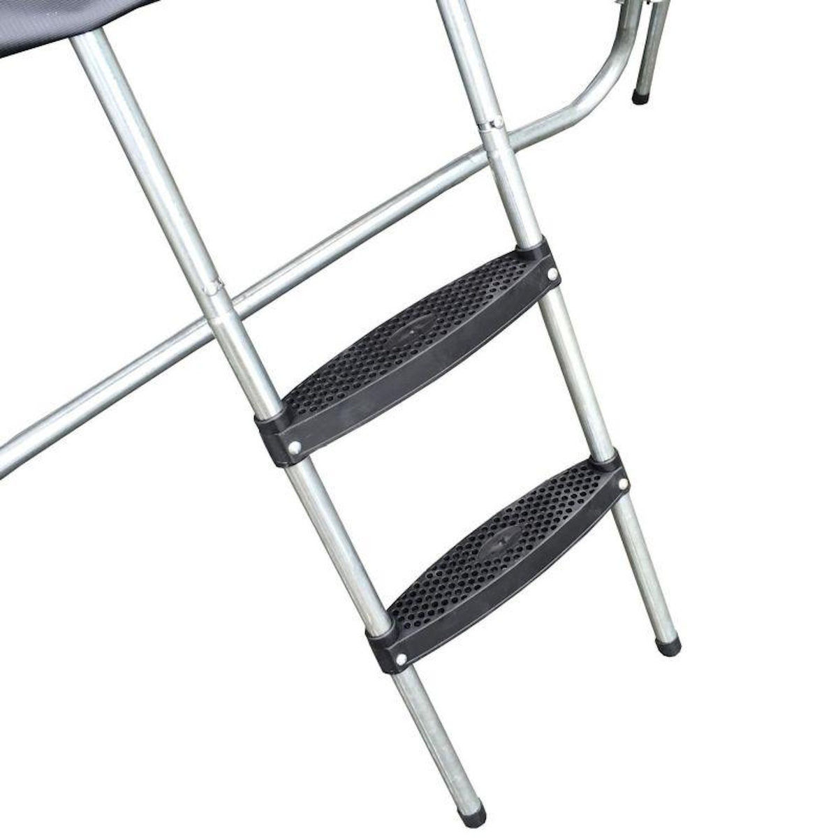 JUMP4FUN Trampoline Semi-Pro 12FT / 366cm Noir avec Filet de sécurité, Tapis de saut, Coussin de protection, Echelle