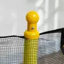 HOMCOM Trampoline enfant Ø 1,40 × 1,40H m filet de sécurité porte zipée couvre-ressorts panier 6 poteaux rembourrés jaune
