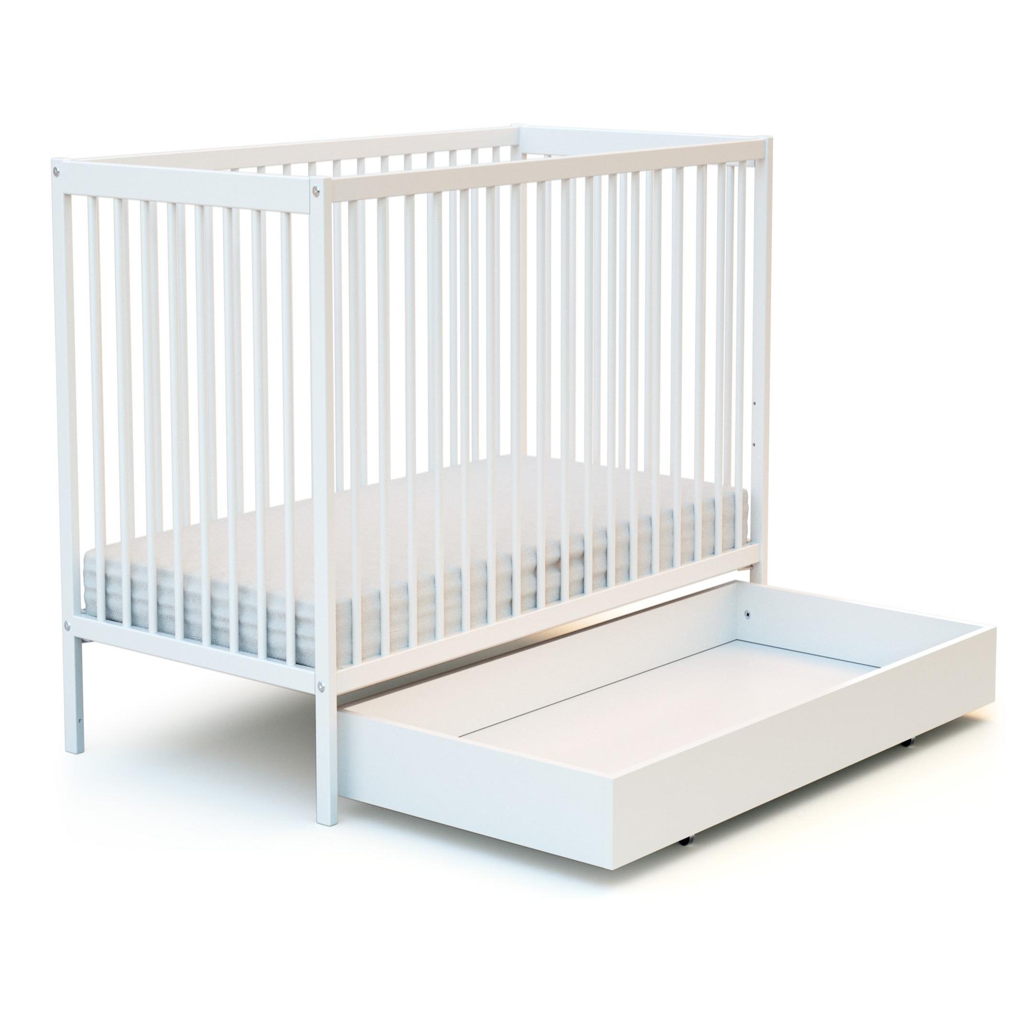 Voir la diapositive 3 : WEBABY Tiroir de lit bébé en bois rolo 60 x 120