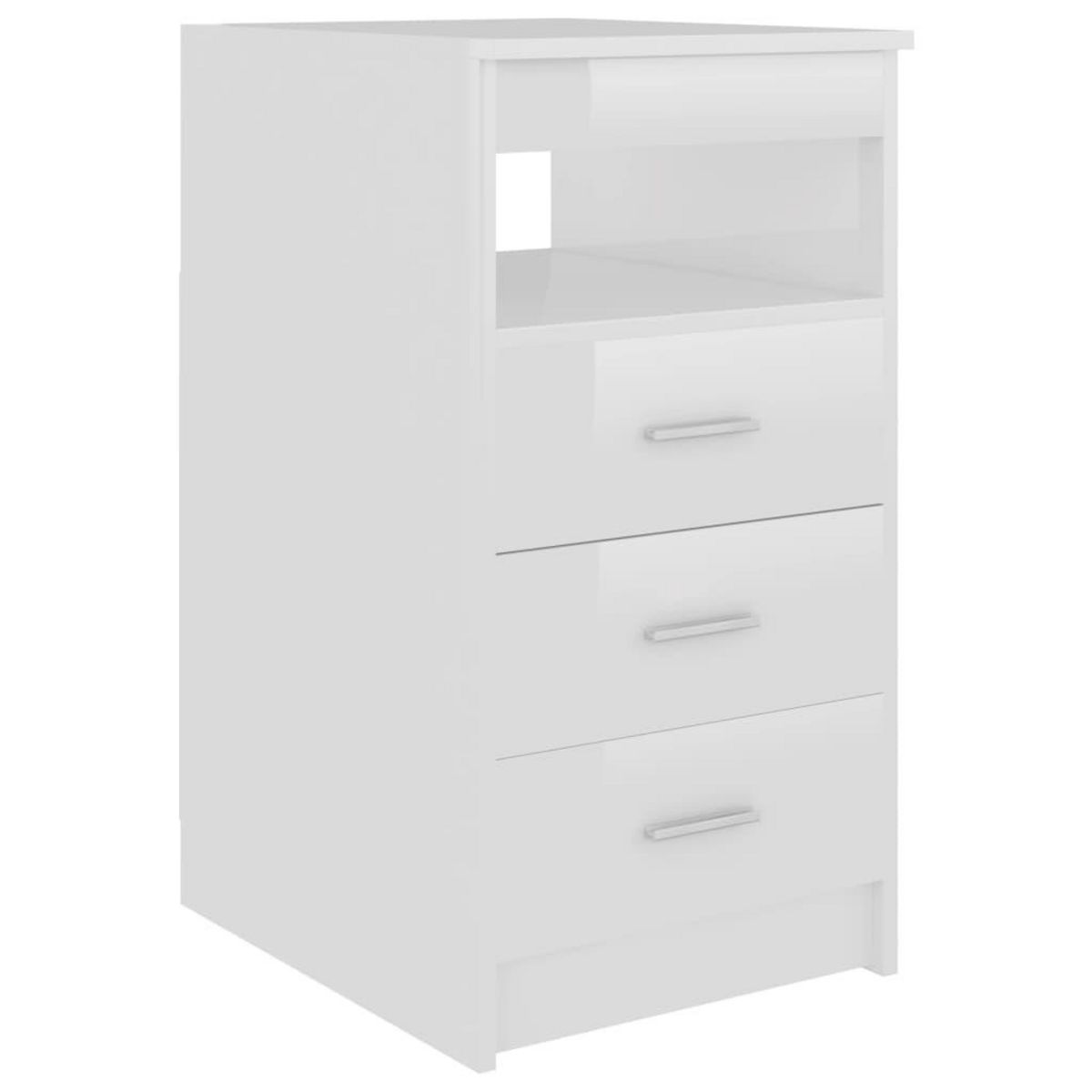 VIDAXL Armoire a tiroirs Blanc brillant 40x50x76 cm Bois d'ingenierie