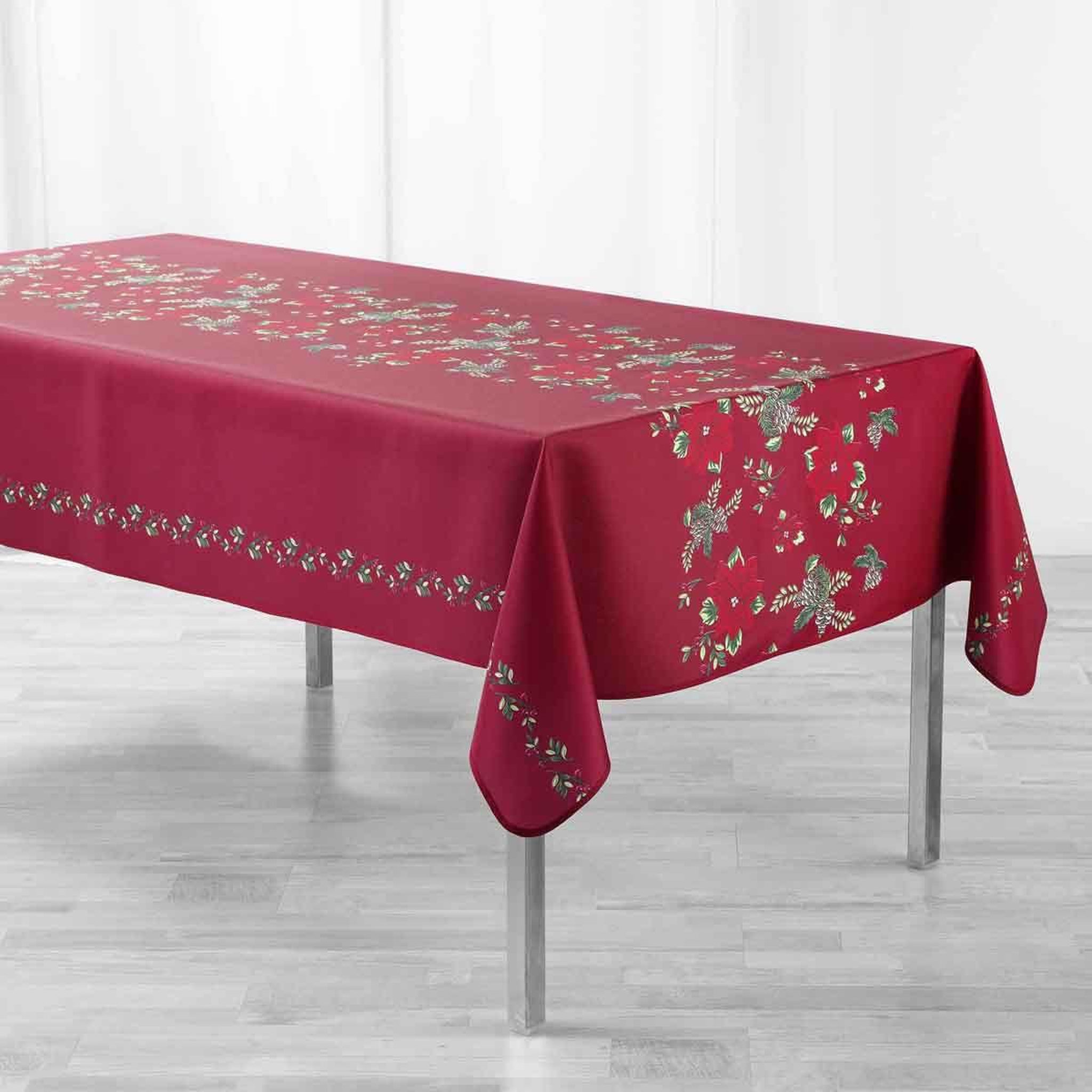 Voir la diapositive 1 : Douceur d'Intérieur Nappe imprimée  isadora  150x300cm rouge