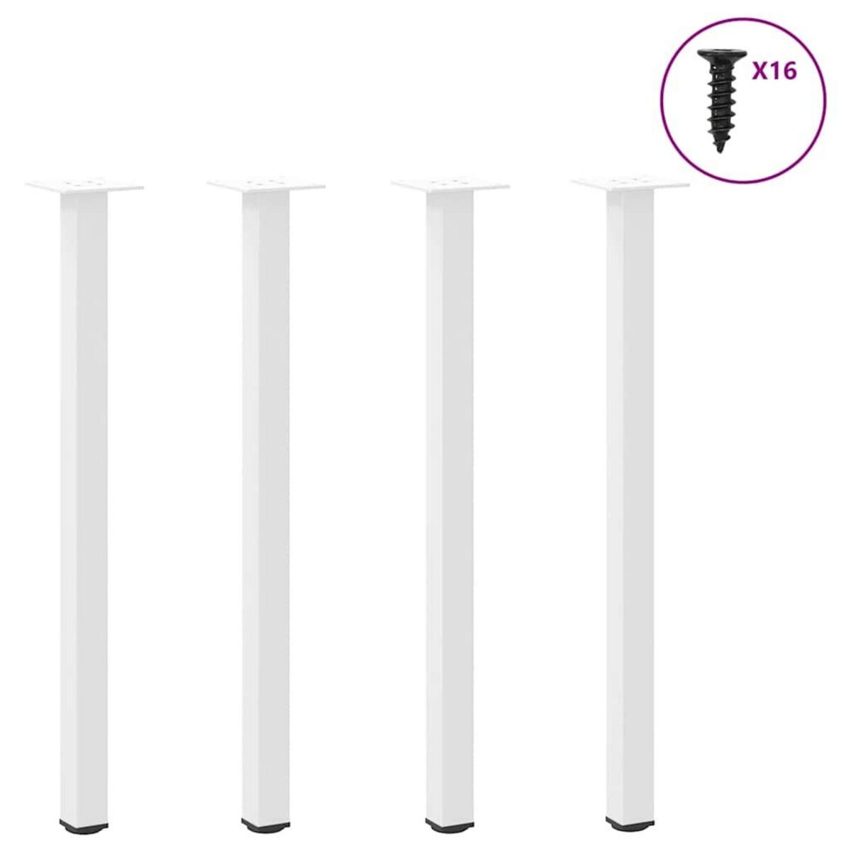 VIDAXL Pieds de table basse 4 pcs blanc 72-74 cm acier
