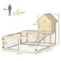 Voir la diapositive 3 : PAWHUT Clapier enclos cage à lapin 2 niveaux dim. 151L x 106l x 97H cm - aire de jeu, rampe, portes verouillables - bois sapin