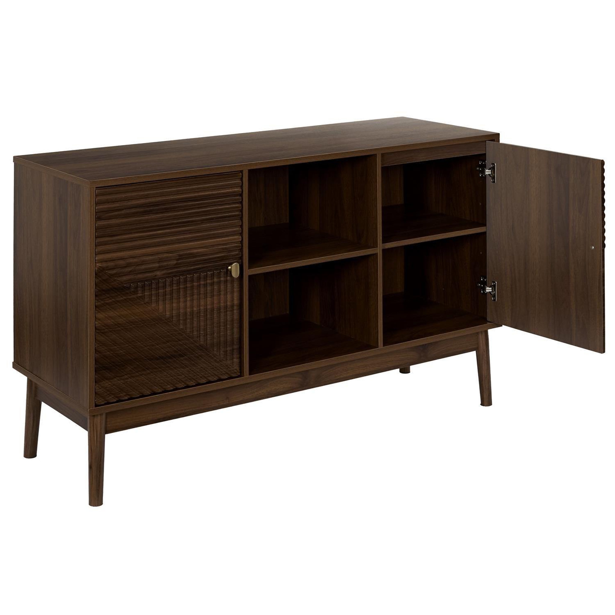 Voir la diapositive 4 : The Home Deco Factory Buffet 2 portes et 2 niches effet noyer tiffany - marron