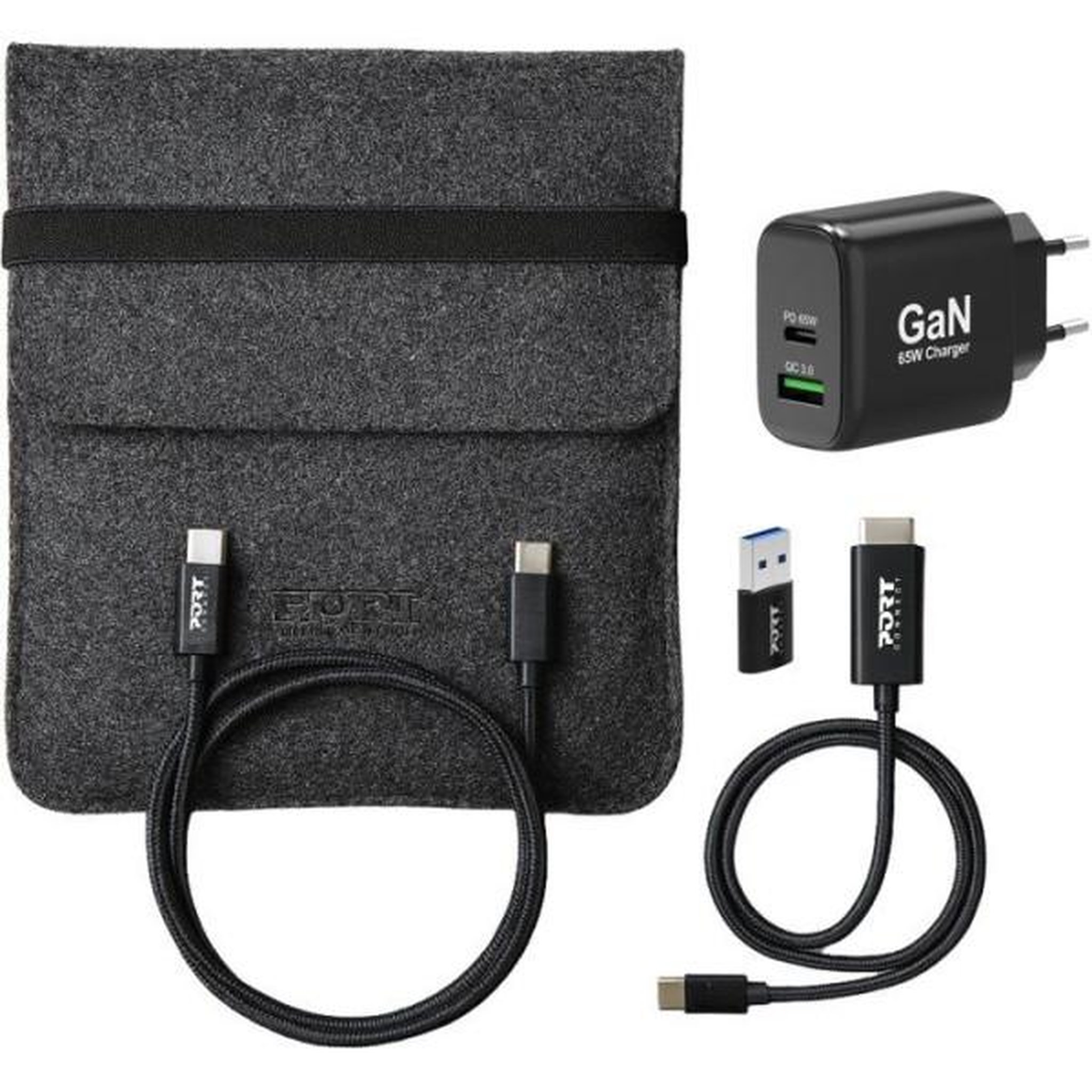 Voir la diapositive 4 : PORT DESIGNS Alimentation pc - port designs - pack 4 en 1 - chargeur gan - 65 w