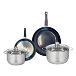 ELO Ensemble de 2 Poêles de cuisson 24 et 32 cm et 2 faitouts 20 et 24 cm Elo Prima Brillant