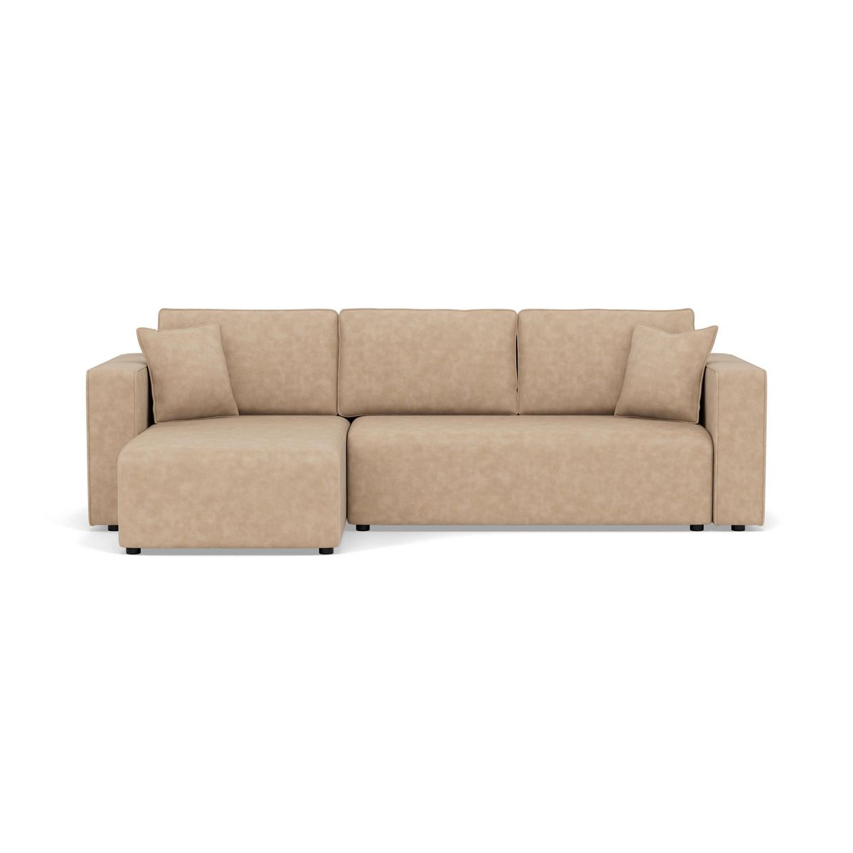 BEST MOBILIER Topaze - canapé d'angle réversible 4 places convertible avec coffre en simili