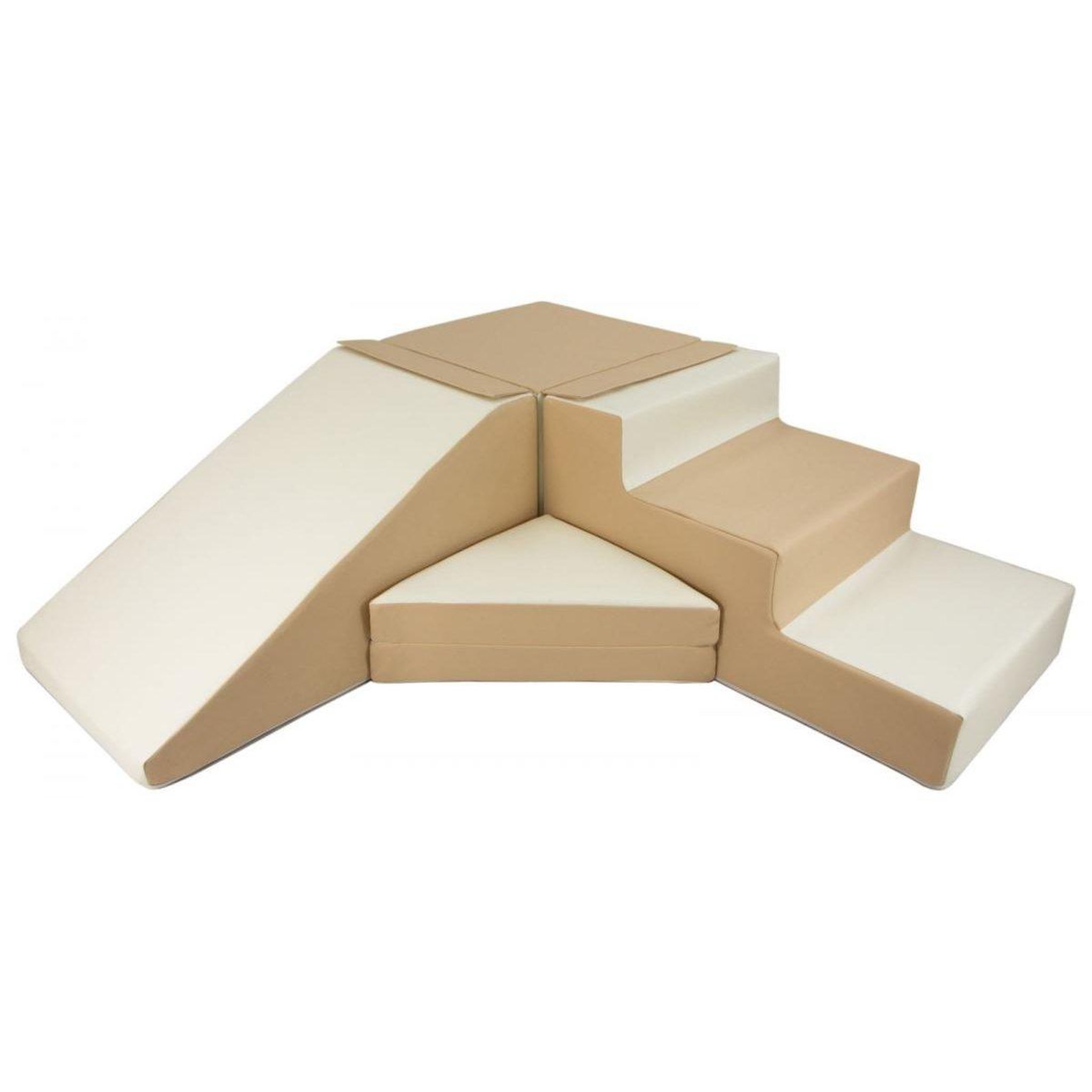 VELINDA Set de 4 blocs en mousse pour le jeu blanc, cappuccino