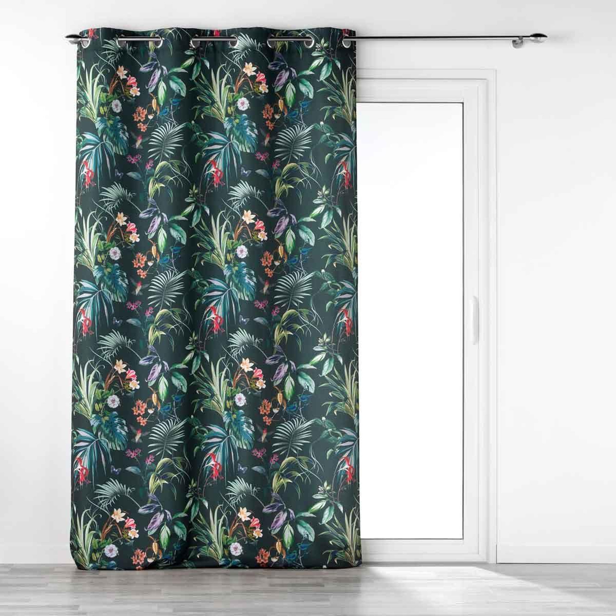 Douceur d'Intérieur Rideau à œillets  féerie  140x260cm émeraude