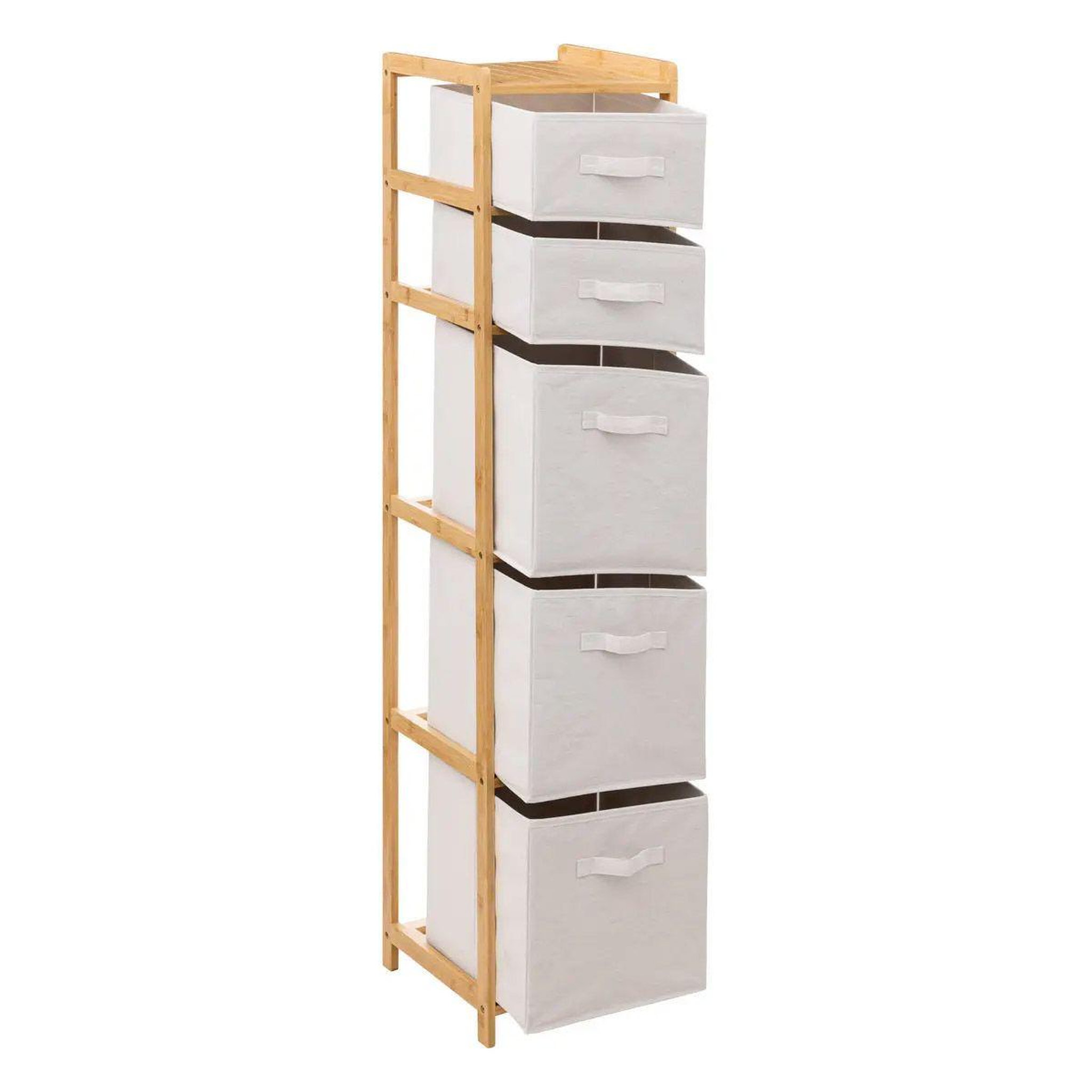 Voir la diapositive 2 : FIVE Étagère 5 paniers de rangement  tidy  144cm naturel