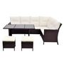 Voir la diapositive 4 : VIDAXL Salon de jardin 4 pcs avec coussins Resine tressee Marron