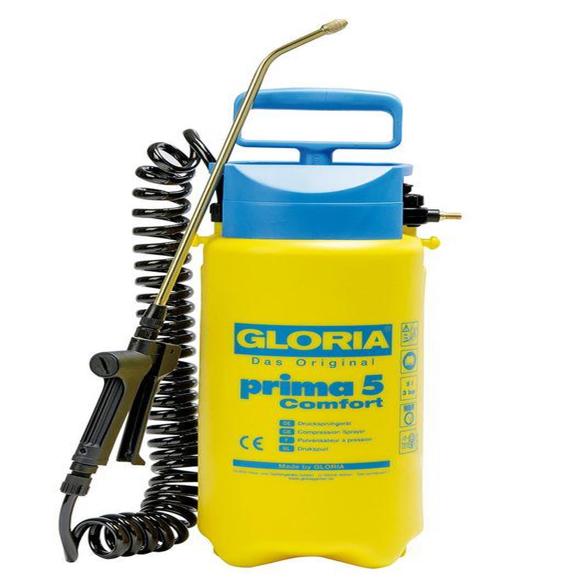CENTRALE BRICO Pulvérisateur à pression Prima 5 Comfort avec tuyau spirale 2,5m - 5L