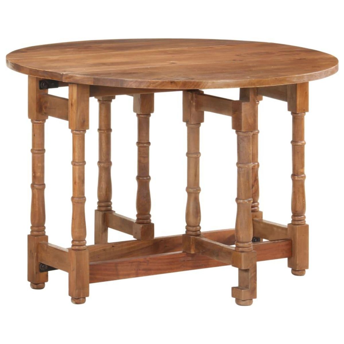 VIDAXL Table a manger Rond 110x76 cm Bois de manguier massif