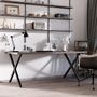 Voir la diapositive 2 : HOMCOM Lot de 2 pieds de table design industriel en croix - piètement antidérapant - dim. 80L x 4l x 72H cm - acier époxy noir