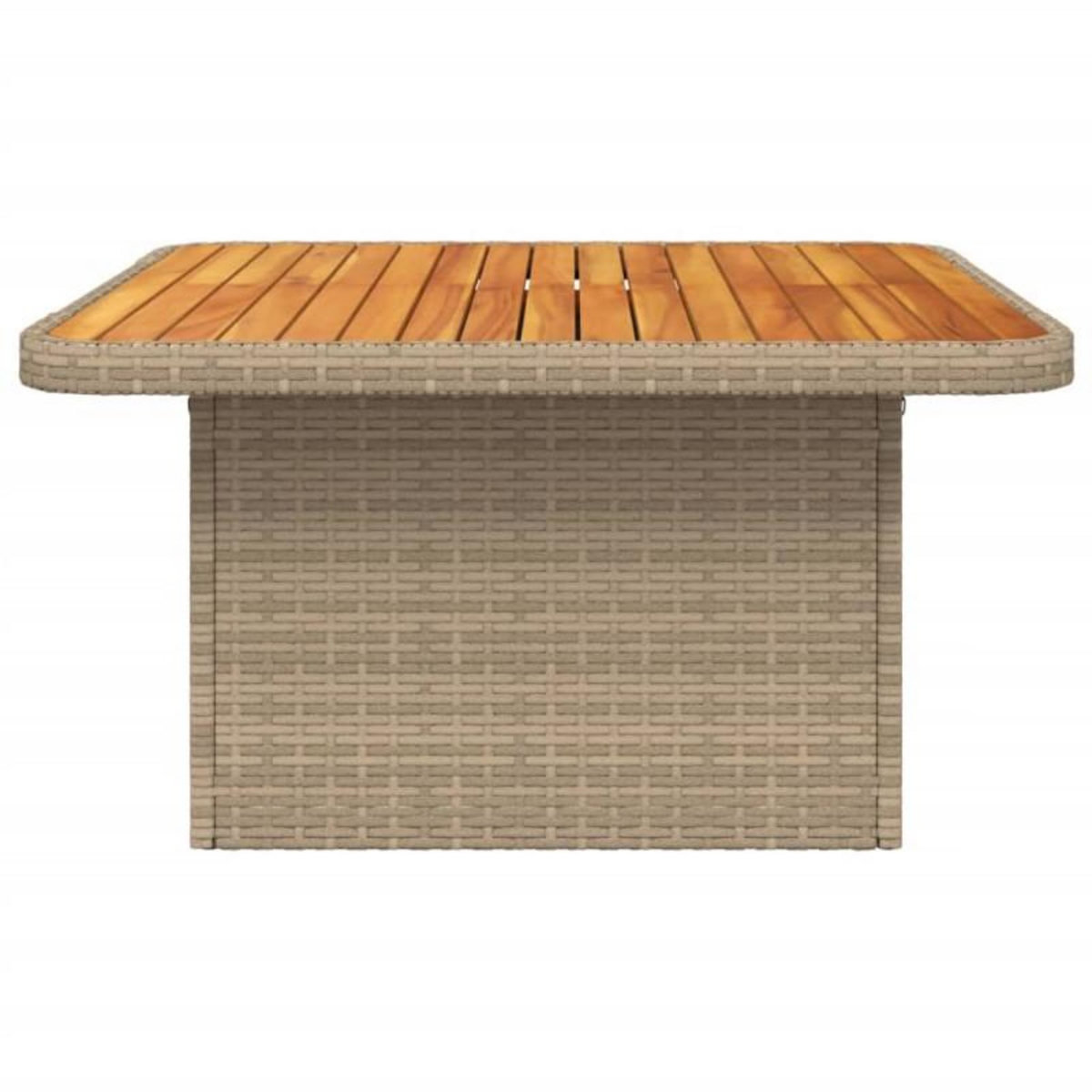 VIDAXL Table de jardin beige 80x80x71 cm résine tressée et bois acacia