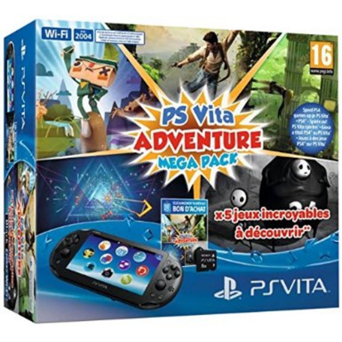 Console PS Vita 2000 Wifi Adventure MegaPack + Carte 8 Go