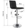 Voir la diapositive 6 : tectake Lot de 2 tabourets de bar Rembourré avec un dossier Hauteur d'assise 60 - 81 cm